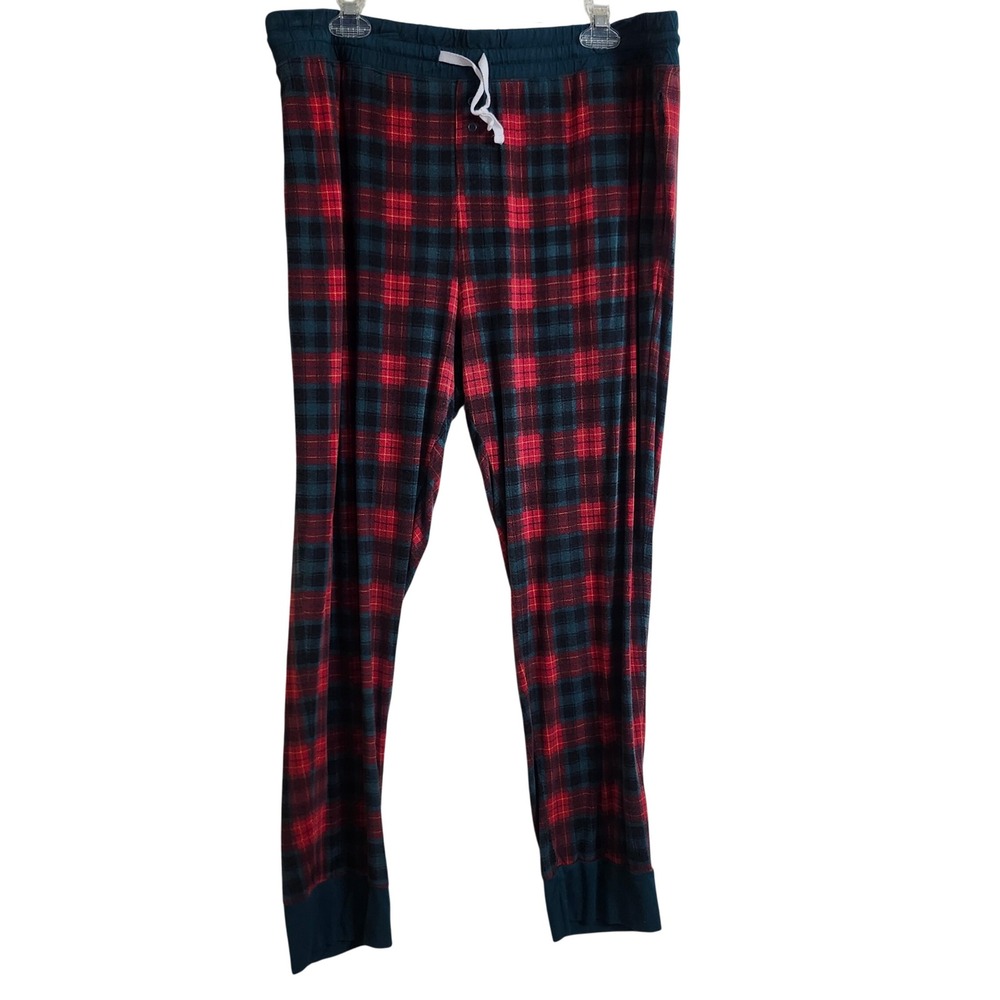 Little Sleepies XXL Red Green Plaid Bamboo Womens Pajama Jogger Pants Christmas